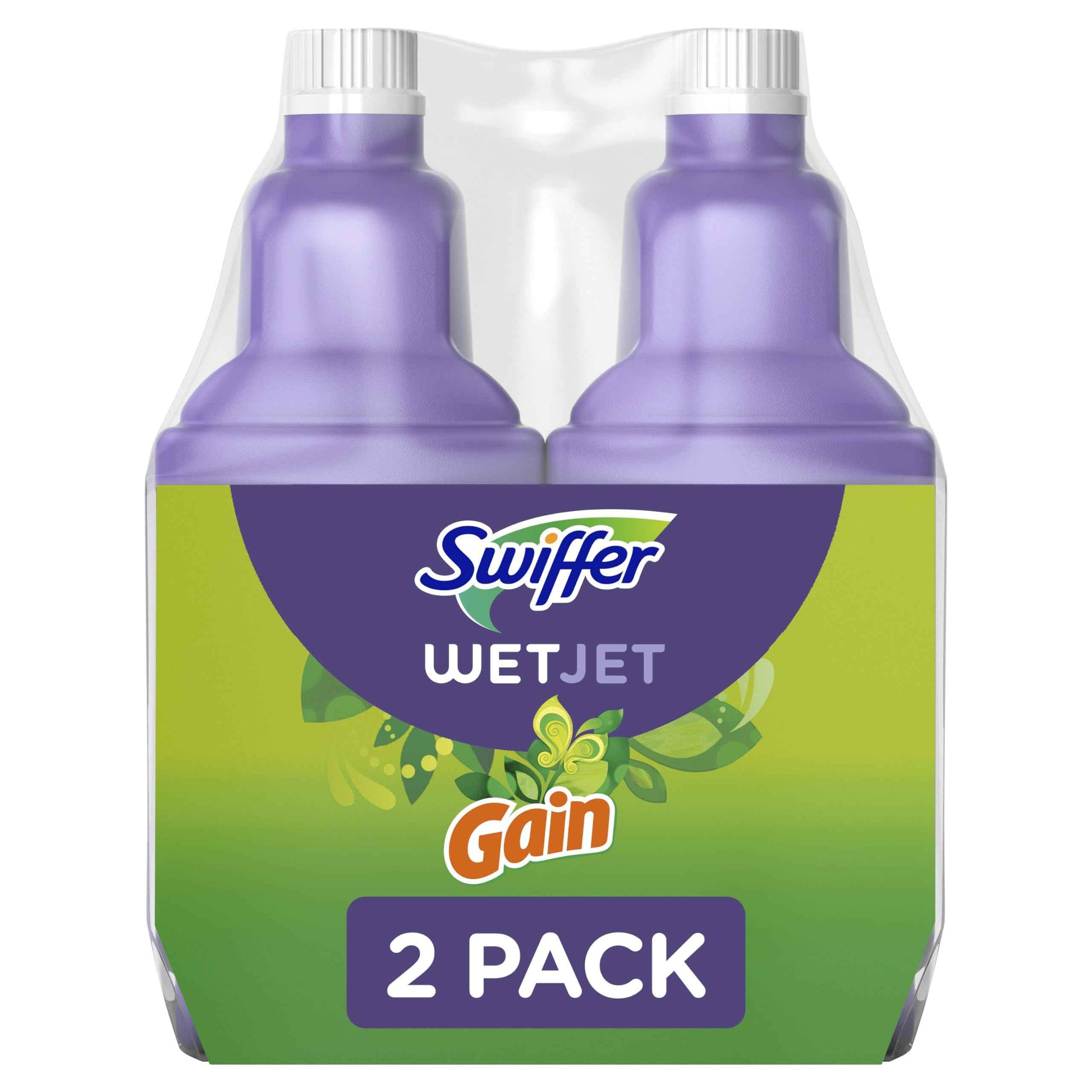 Swiffer WetJet Multi-Purpose and Hardwood Liquid Floor Cleaner Solution Refill, with Gain Scent,