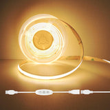 5v COB Led Strip Lights USB Powered Cool White/Natural White/warm white/Pink CRI93+ 6ft Led Tape Light with Dimmer, 10W/2meter Flexible & Dimmable COB Strips for Sewing Machine Desk Cabinet DIY Lighting Decor