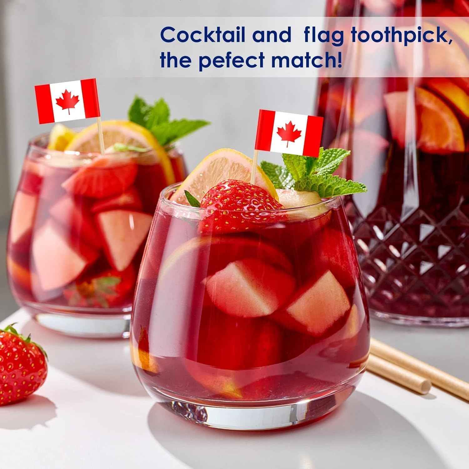 AhfuLife 48 Countries World Flag Toothpick Cake Toppers for World Soccer Decorations, 100pcs Cocktail Stick Flags for World cup Cupcake Toppers Bar Party Supplies