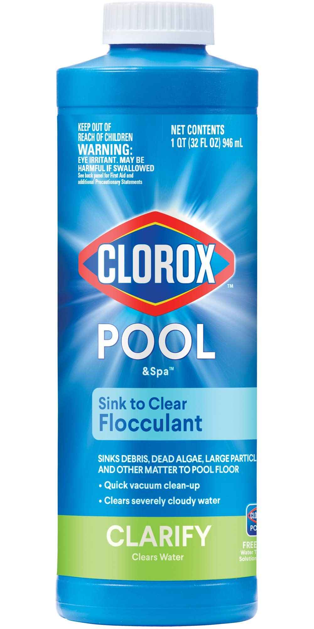 Clorox® Pool&Spa™ Swimming Pool Sink to Clear Flocculant, Sinks Debris, Dead Algae, Large Particles & Other Matters to Pool Floor