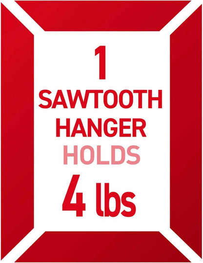 Command Sawtooth Picture Hangers, Damage-Free Hanging Sawtooth Frames, No Tools Wall Hook for Home Decor, Holds up to 4 lb