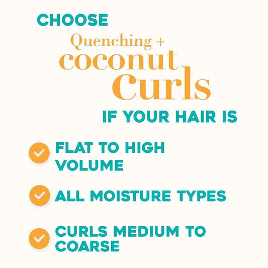 OGX Quenching + Coconut Curls, Moisturizing Conditioner for Curly Hair, Detangling, Curl Enhancing