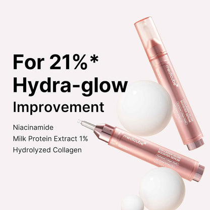 Medicube Collagen Glow Booster Milk Serum - Twist & Click - Radiance & Hydration with Niacinamide, Milk Protein Extract, Hydrolyzed Collagen - Illuminates & Firms Skin - Korean Skin Care, 0.50 oz