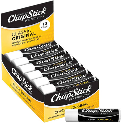 ChapStick Bulk Lip Balm, Classic Original 12-Count – Lip Moisturizer for Dry Lips, 0.15 Oz Ea
