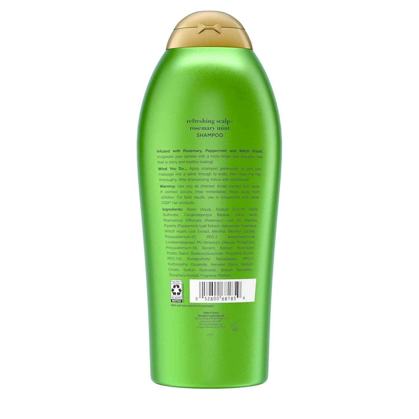 OGX Extra Strength Refreshing Scalp Shampoo, Clarifying Shampoo for Oily Hair Helps Remove Oil & Residue to Clear Away Buildup, Sulfate-Free Surfactants, 25.4 fl. oz