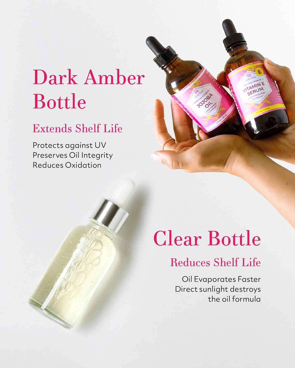 Leven Rose Jojoba Oil Organic, Pure Cold Pressed Carrier Oil, Natural Unrefined Moisturizer for Skin Hair and Nails
