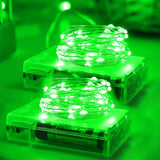 Christmas Decorations Blue Fairy String Lights, Battery Operated with Timer, 2 Pack Total 33FT 100 Led Mini Battery Powered Twinkle Mason Jar Waterproof Firefly Lights DIY Party