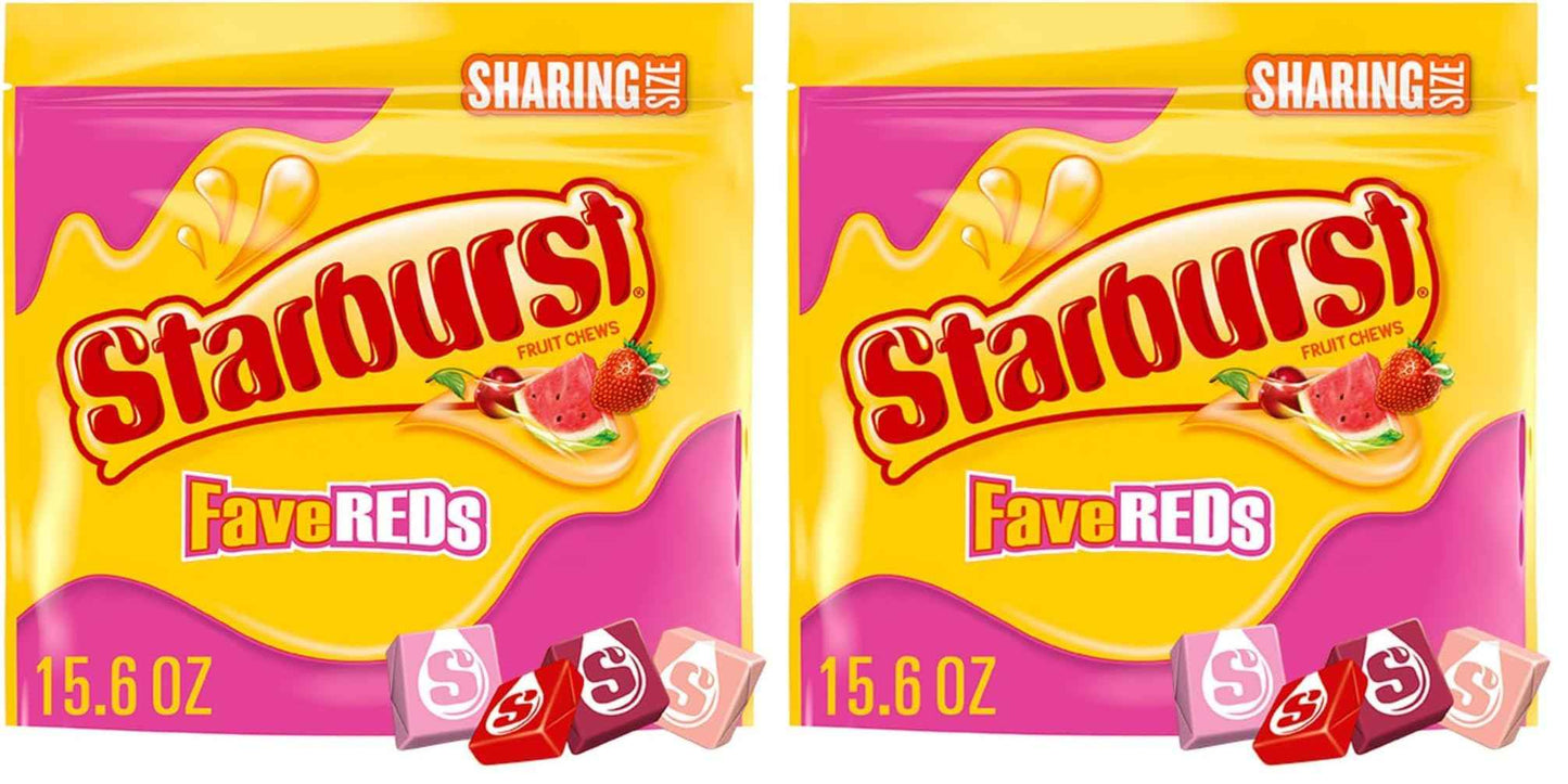 STARBURST FaveREDS Fruit Chews Candy, Chewy Candy, 15.6 oz Sharing Size Bag