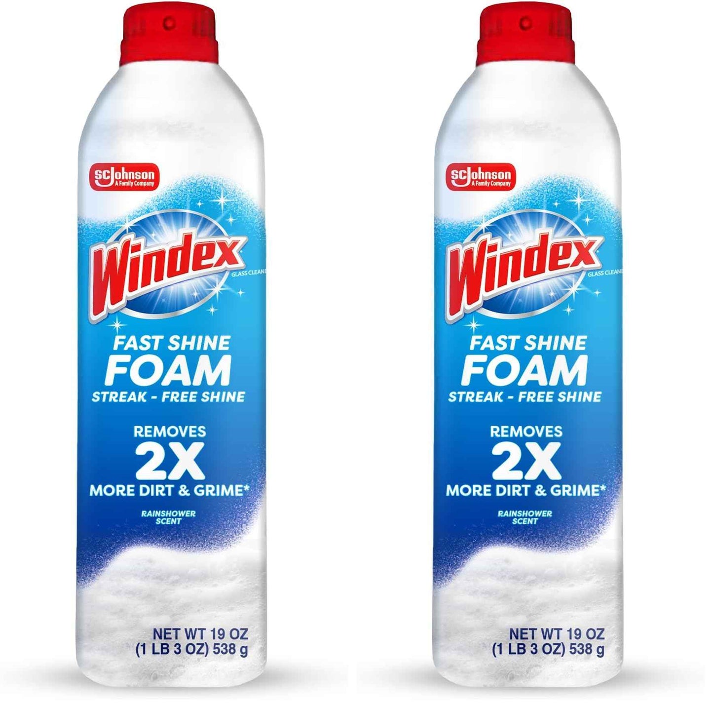 Windex Fast Shine Foam Glass Cleaner, No-Drip Windows, Doors, Mirrors & Countertops Aerosol Cleaning Spray, Streak-Free Shine, Removes Fingerprints, Dust, Dirt, Grime & More 19 oz (Pack of 6)