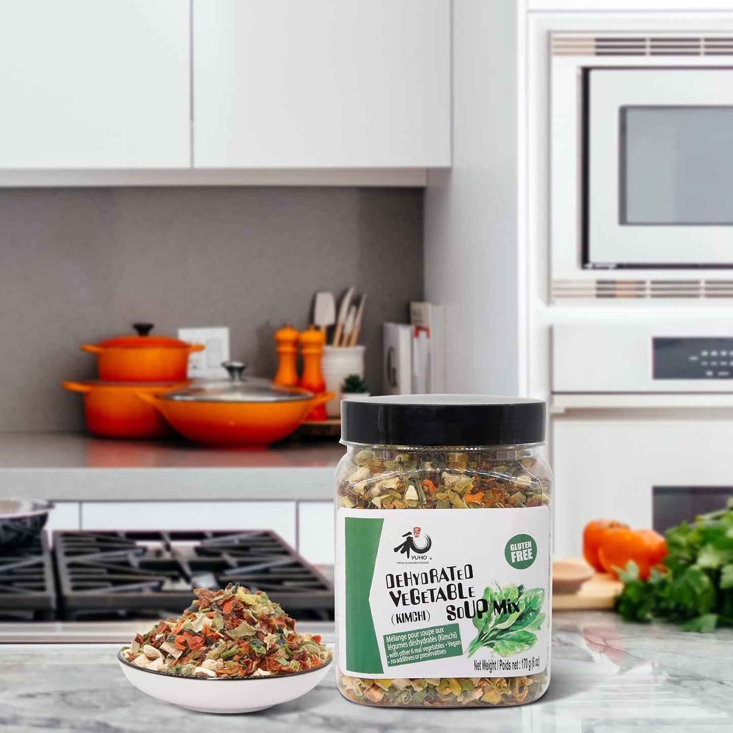 YUHO_Ramen_Toppings_Dehydrated_Dried_Kimchi_Vegetable_Flakes_All_Natural_Gluten_Free_&_Allergen_Free_6_OZ