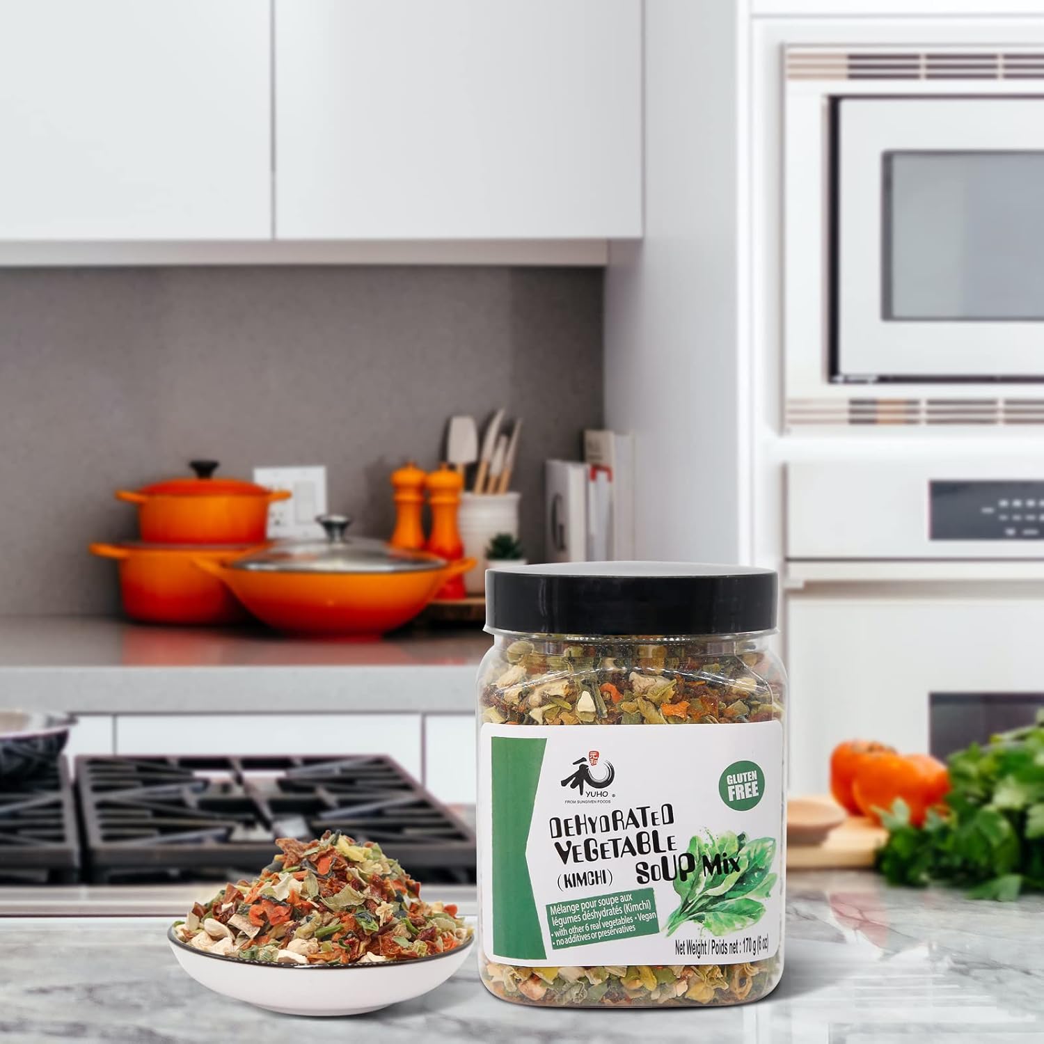 YUHO_Ramen_Toppings_Dehydrated_Dried_Kimchi_Vegetable_Flakes_All_Natural_Gluten_Free_&_Allergen_Free_6_OZ