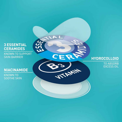 CeraVe Blemish Barrier Patches for Acne-Prone & Sensitive Skin, Hydrocolloid Pimple Patches with Ceramides & Niacinamide, Ultra-Thin, Oil-Absorbing, Blends with All Skin Tones, Allergy-Tested