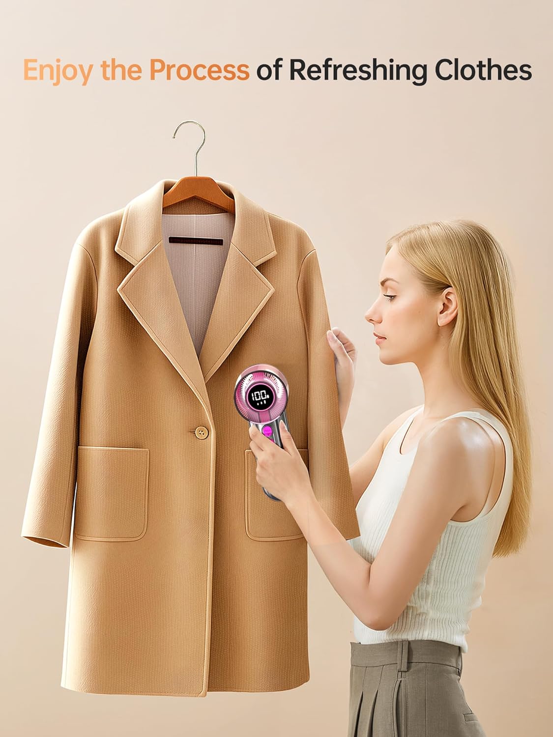 DRFLASH_2-in-1_Fabric_Shaver_Rechargeable_-_3_Speeds_Lint_Remover_with_Digital_LED_Display_&_Type-C_Fast_Charging_Port,_Electric_Sweater_Defuzzer_for_Clothes,_Furniture,_Couch,_Blanket