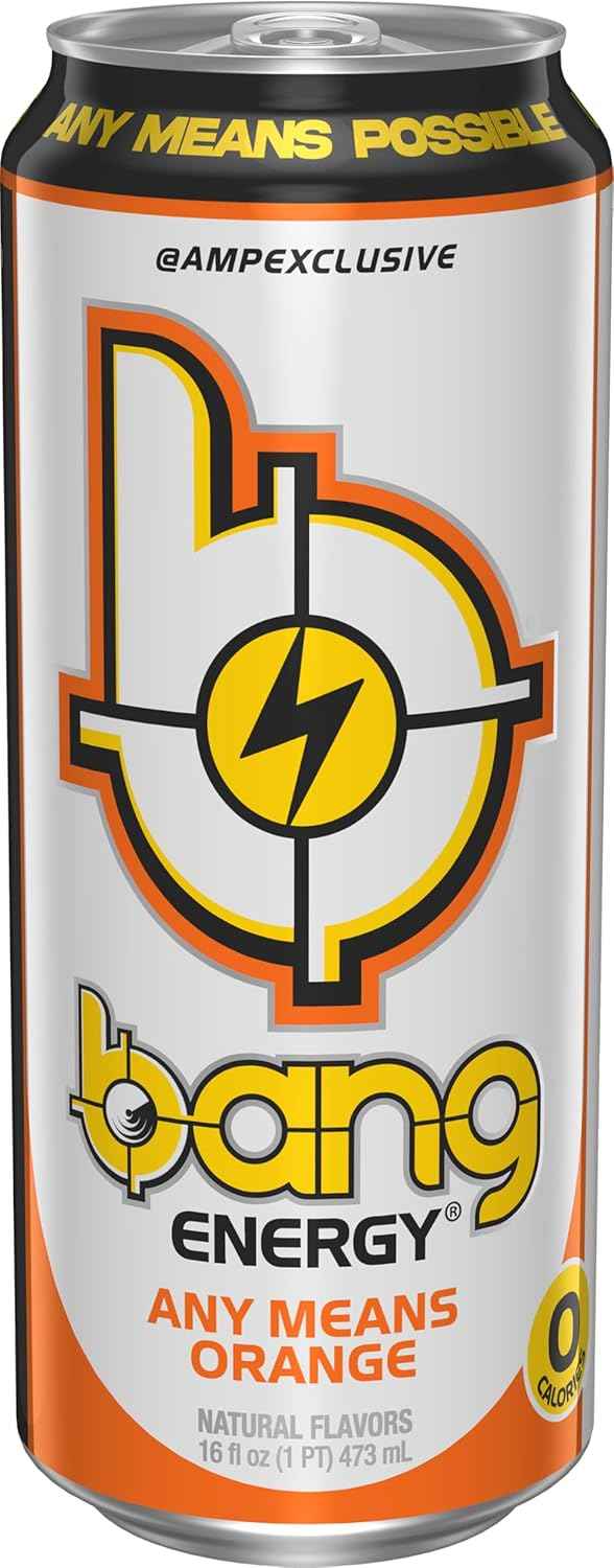 Bang Energy Any Means Orange, Sugar-Free Energy Drink, 16-Ounce | Pack of 12
