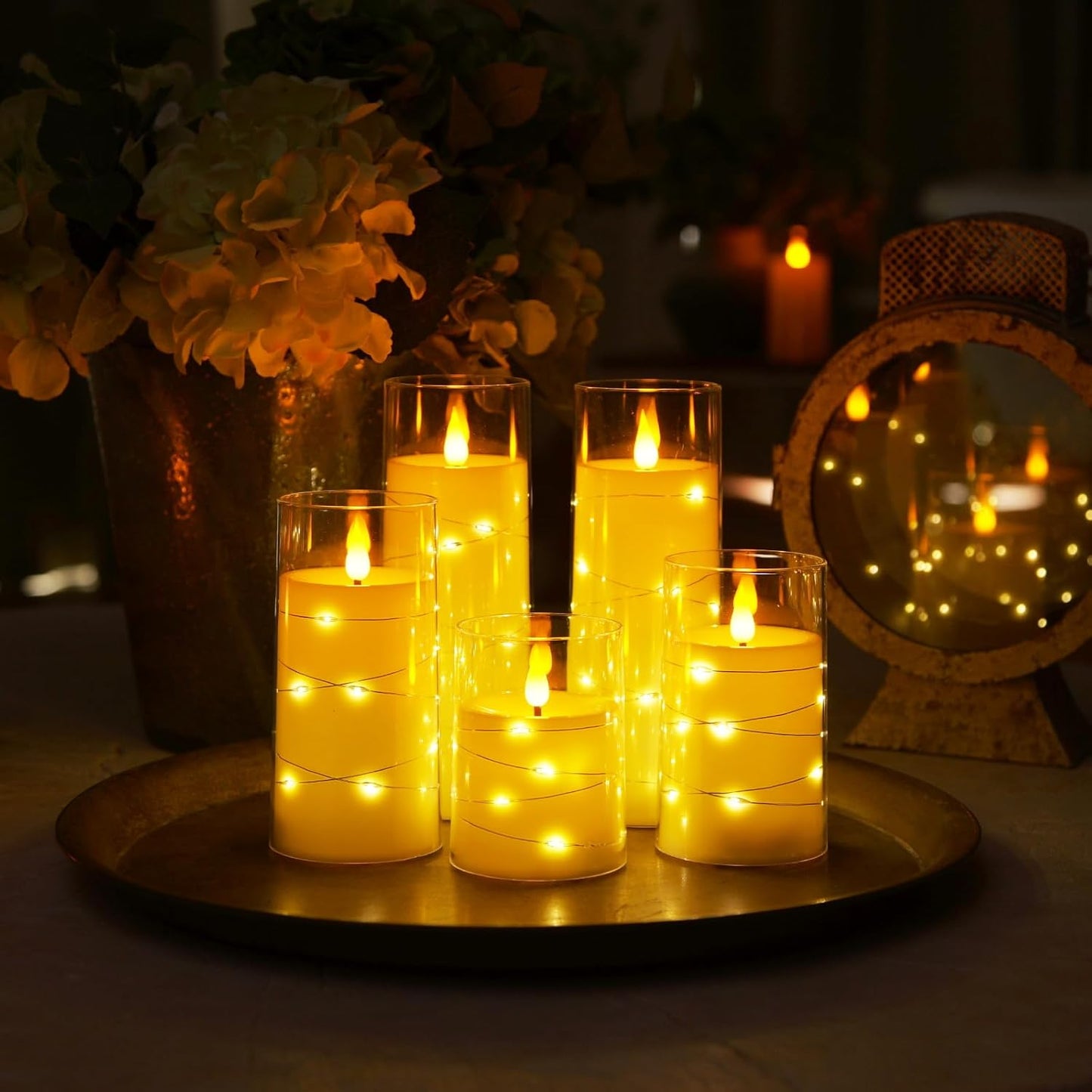 Homemory_Flameless_Candles_with_Embedded_Star_String_Fairy_Lights,_Battery_Operated_Candles,_LED_Candle,_Fake_Candles_with_Remote_Control_and_Timer,_Ivory,_Set_of_5(H4_5"_6"_8"_8")