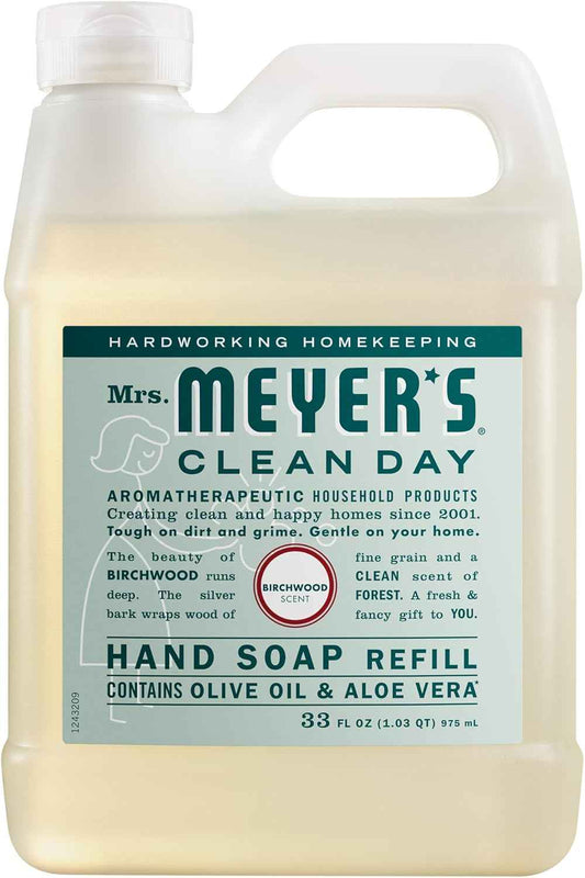 Mrs. MEYER'S CLEAN DAY Hand Soap Refill, Birchwood Scent, 33 Fl Oz Bottle