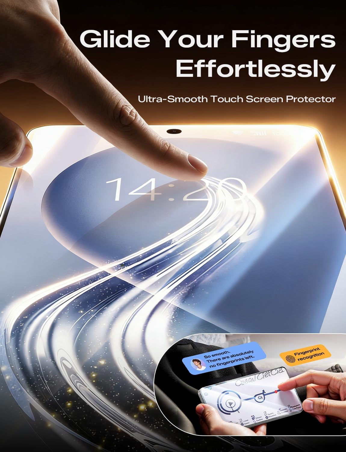MAGIC_JOHN_2PACK_3rd_Gen_for_Samsung_Galaxy_S26_Ultra_Screen_Protector,_One-Pull_Easy_Install,_Smooth_Touch,_Auto-Align_Screen,_Support_Fingerprint_Unlock,_9H_Glass,_Anti-Scratch