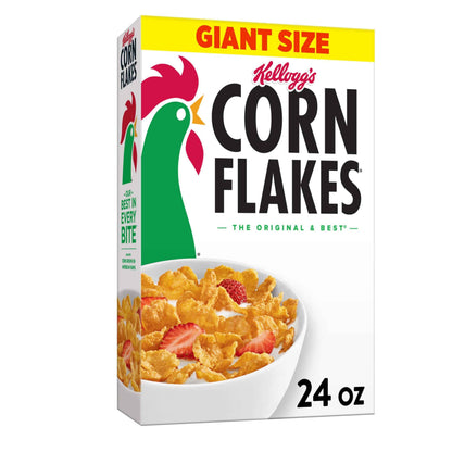 Kellogg's Corn Flakes Breakfast Cereal, Kids Cereal, Family Breakfast, Giant Size, Original