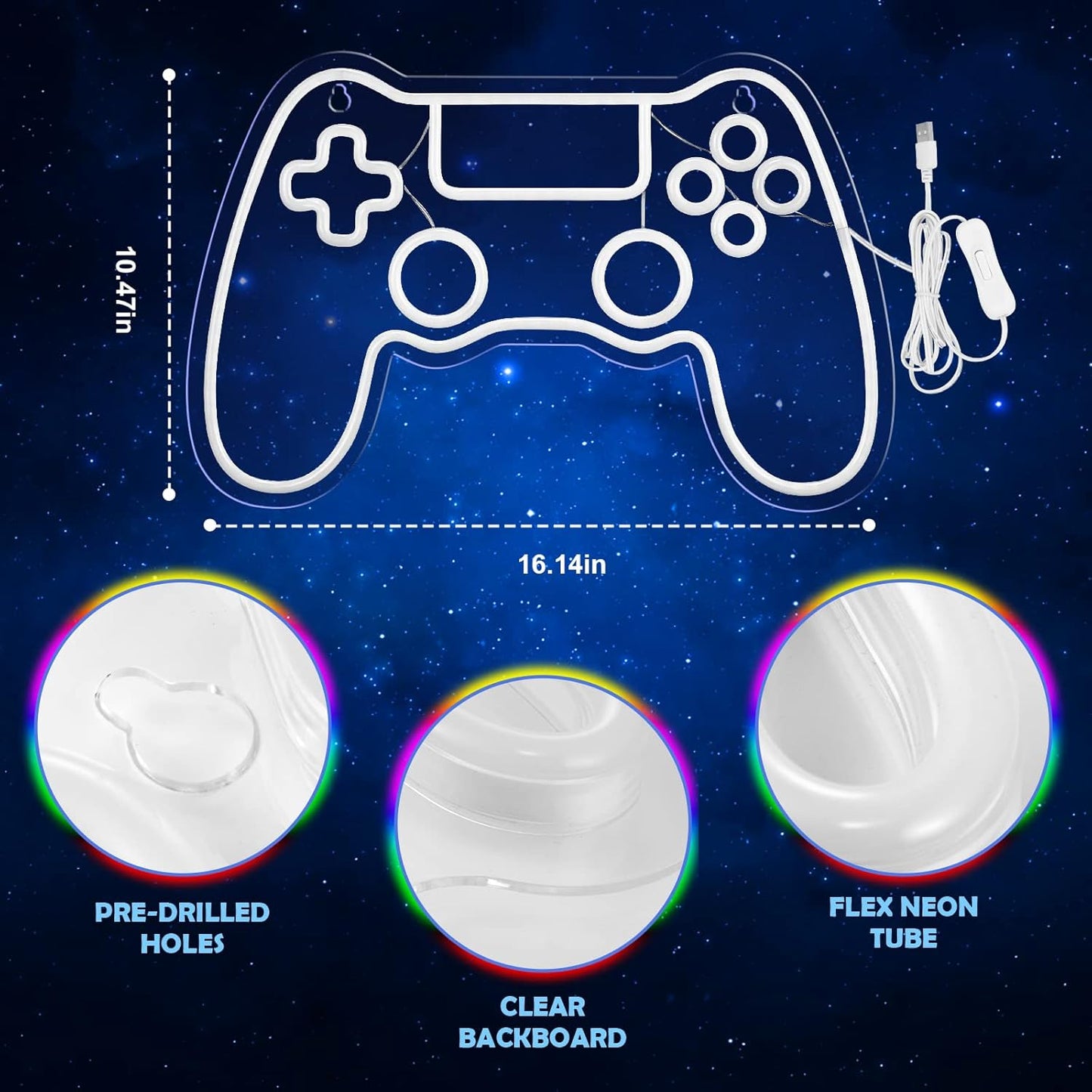 Kavaas_Gamer_Neon_Sign,_Game_Controller_LED_Sign_for_Gaming_Room_Decor_-_Game_Neon_Sign_for_Teen_Boy_Room_Decor_-_Best_Gamer_Gifts_for_Boys,_Kids