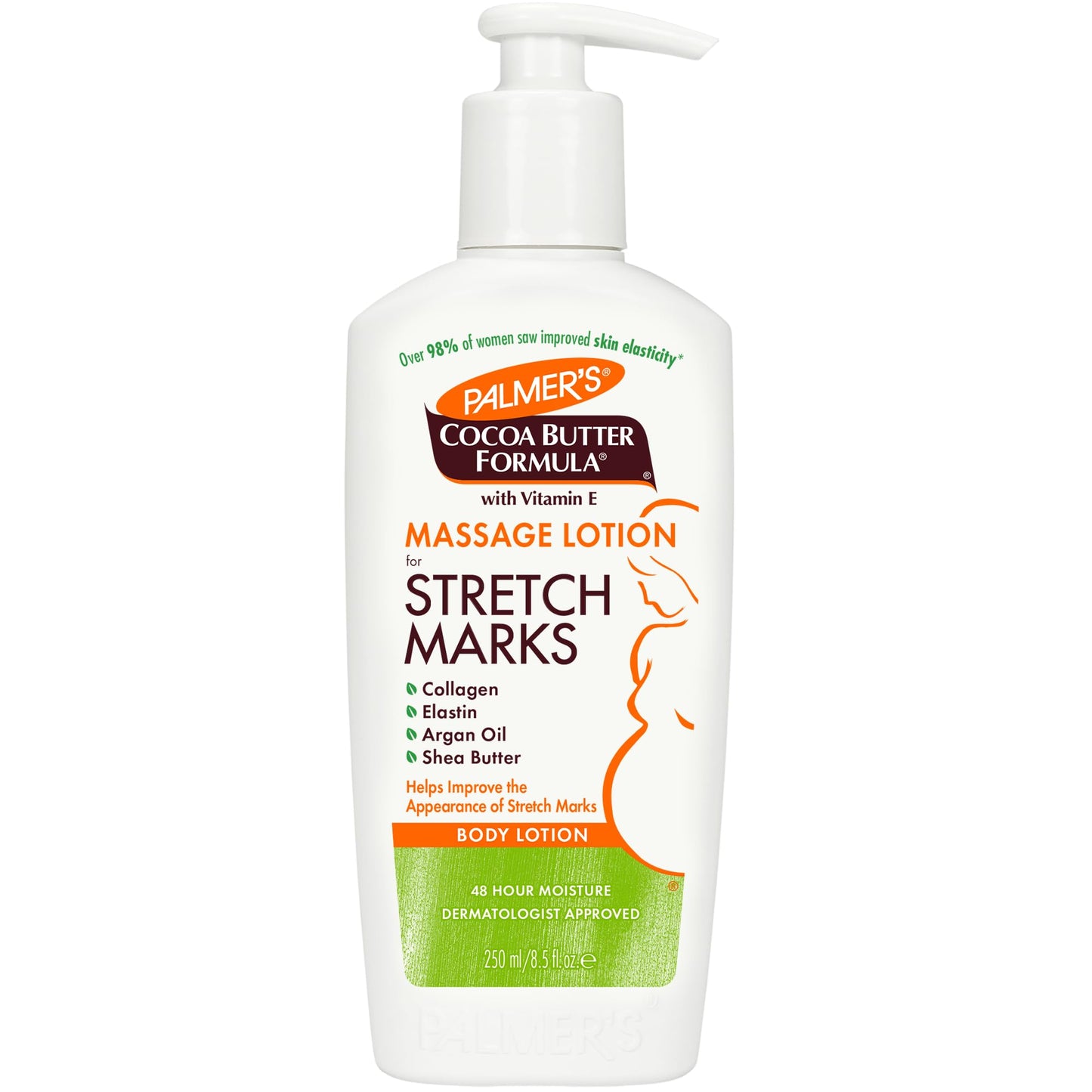 Palmer&amp;#39;s Cocoa Butter Formula Massage Lotion For Stretch Marks, Pregnancy Skin Care, Belly Cream with Collagen, Elastin, Argan OIl and Shea Butter, 8.5 Ounces