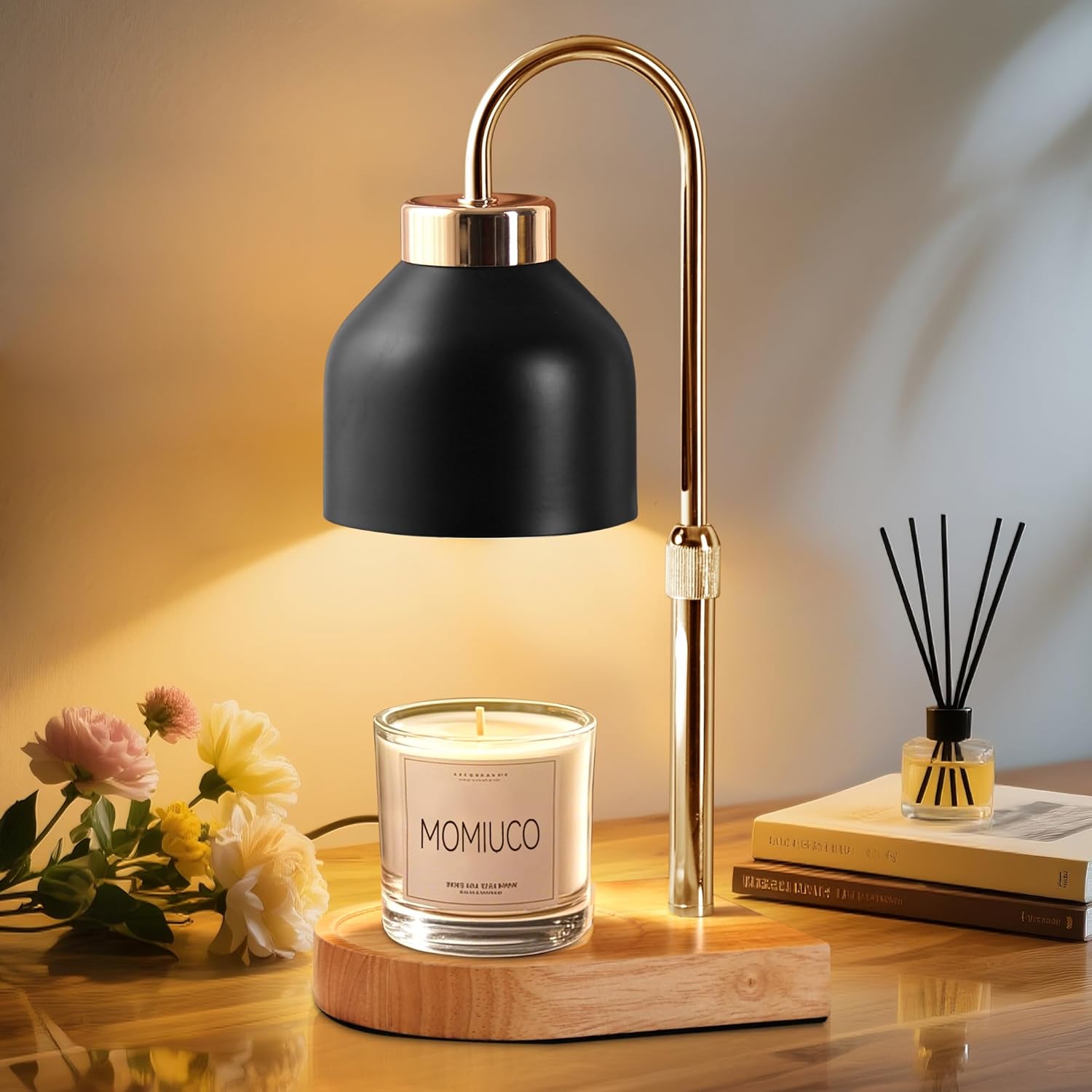 Candle_Warmer_Lamp_with_Timer_&_Dimmer,_Wooden_Base_Wax_Warmer_for_Jar_Candles,_Adjustable_Height,_Flameless_Candle_Melter_for_Home_Decor_&_Gifts,_2_Bulbs_Included