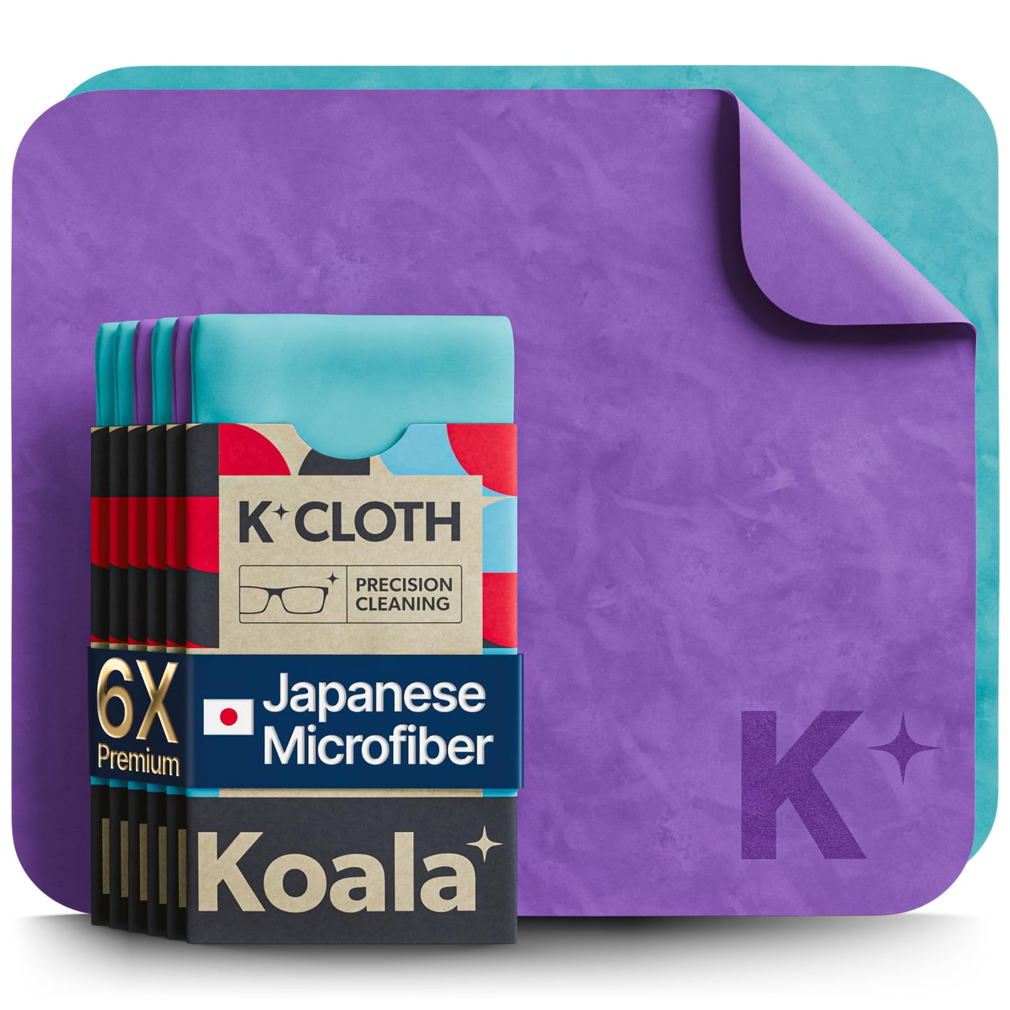 Koala Lens Cleaning Cloth | Japanese Microfiber | Glasses Cleaning Cloths | Eyeglass Lens Cleaner | Eyeglasses, Camera Lens, VR/AR Headset, and Screen Cleaning