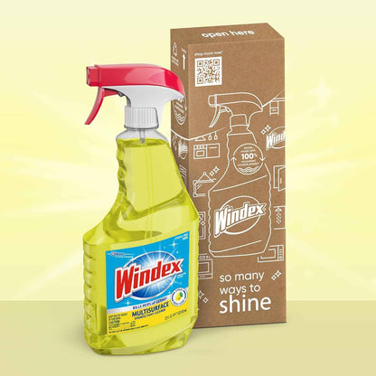 Windex Multipurpose Cleaner Disinfectant Bottle, Packaging Designed to Prevent Leakage and Breaking, Surface Cleaning Spray, Citrus Fresh Scent