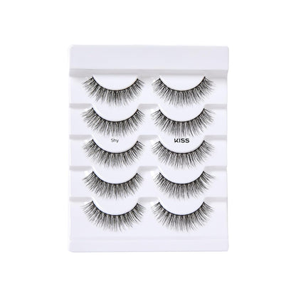 KISS_Looks_So_Natural,_False_Eyelashes,_'Shy',_12mm,_Includes_5_Pairs_Of_Lashes,_Easy_to_Apply,_Reusable_Lash_Clusters