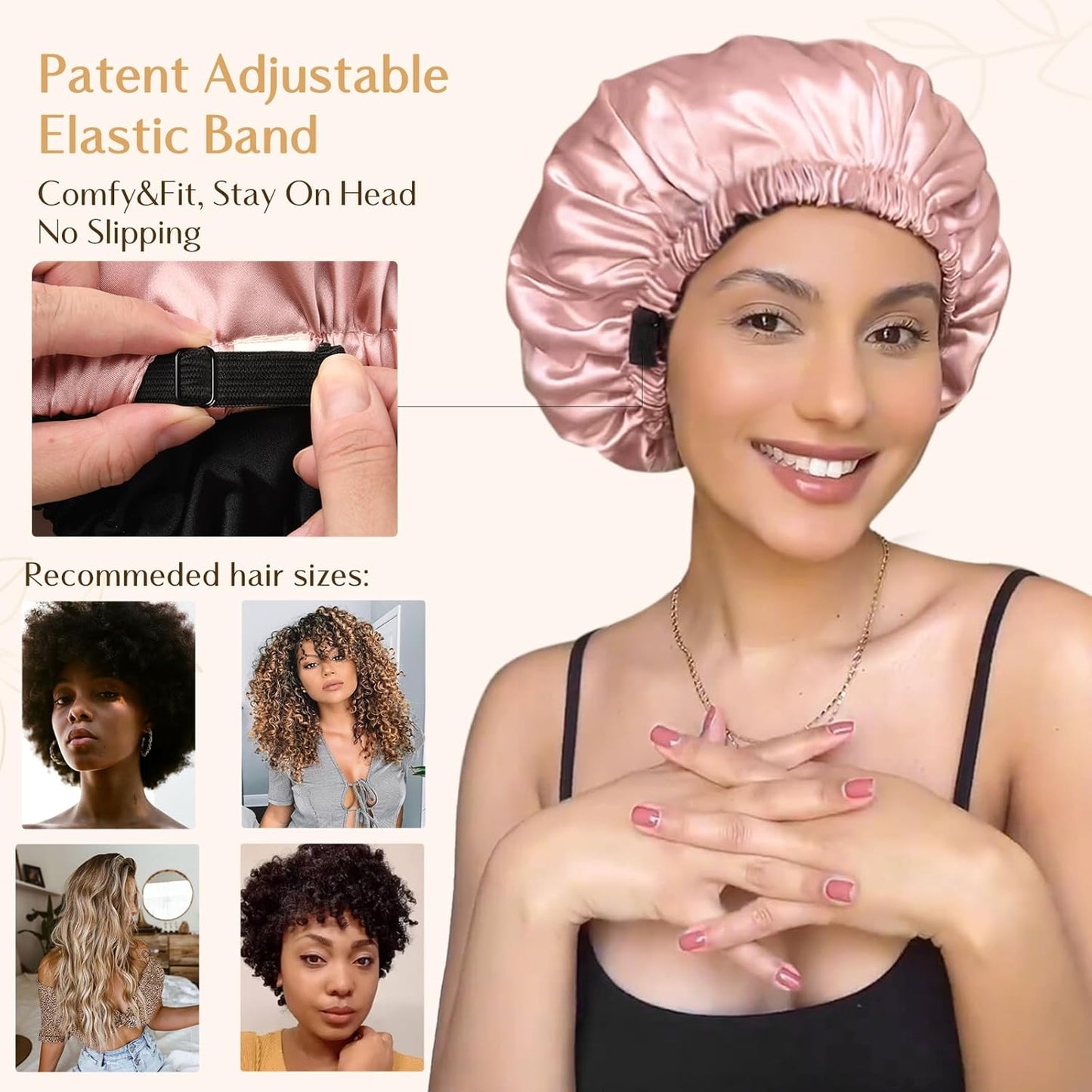 YANIBEST_Adjustable_Satin_Bonnet_Double_Layer_Hair_Bonnet_for_Sleeping_Bonnets_for_Women_Hats_Curly_Natural_Hair,_Blush_Pink
