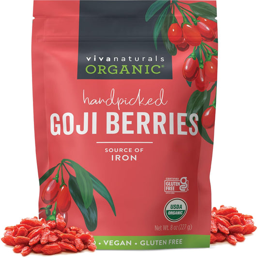 Viva_Naturals_Organic_Dried_Goji_Berries,_8_oz_(227_g)_–_Non-GMO,_Vegan_Wolfberries,_Perfect_for_Goji_Berry_Tea,_Smoothies,_Baking_&_Snacking