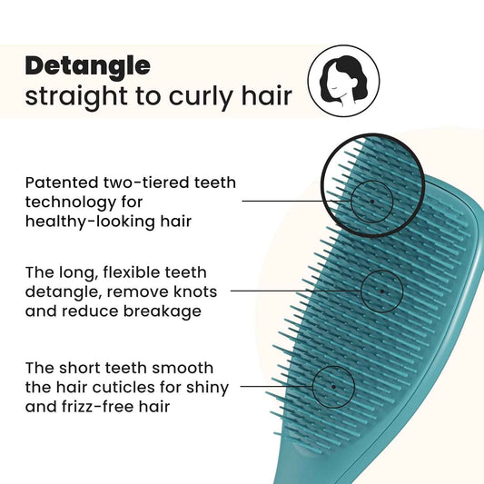 Tangle Teezer Ultimate Detangler Brush for Wet & Dry Hair, Eliminates Knots & Reduces Breakage for Straight to Wavy Hair Types, Transformative Teal