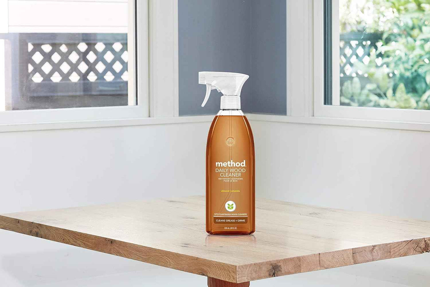 Method Daily Hardwood Cleaner, Almond, Cleans Shelves, Tables and Other Wooden Surfaces While Removing Dust & Grime, 28 Fl Oz