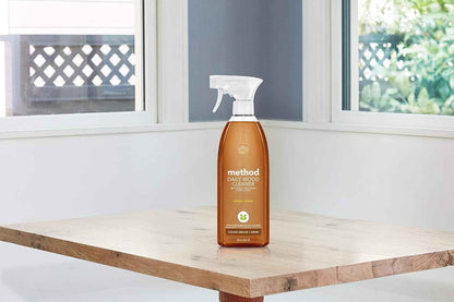 Method Daily Hardwood Cleaner, Almond, Cleans Shelves, Tables and Other Wooden Surfaces While Removing Dust & Grime, 28 Fl Oz