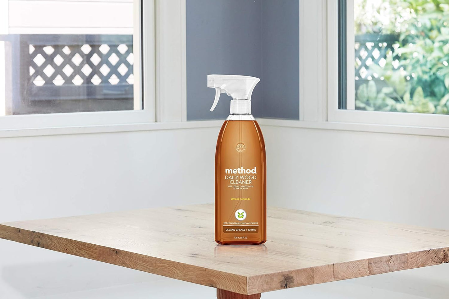 Method_Daily_Wood_Cleaner,_Almond,_Cleans_Shelves,_Tables_and_Other_Wooden_Surfaces_While_Removing_Dust_&_Grime,_28_oz_Spray_Bottles,_(Pack_of_1)