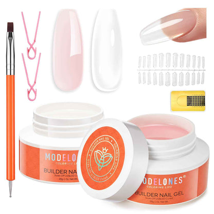 Modelones Nail Art, Sculpting Gel Glue for Molding, Drawing, Charms & Gems Glue, Nail Stuff for Chrome Powder and Rhinestone Design No Wipe, U V Light Cured Salon & DIY Use