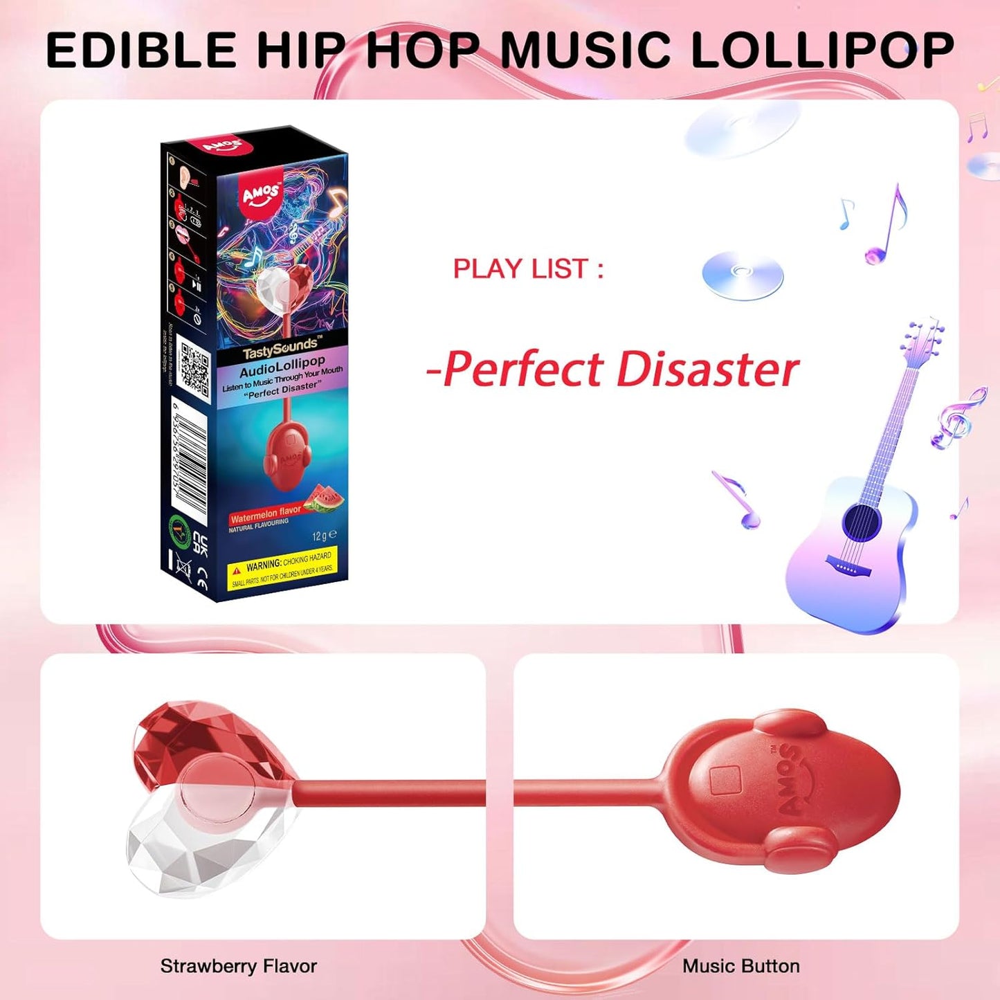 Amos_Music_Lollipop_Candy,_Audio_Singing_Lollipop,_Unique_Gift_for_Friends,_Individually_Wrapped_Natural_Watermelon_Flavor_(1_Pack)