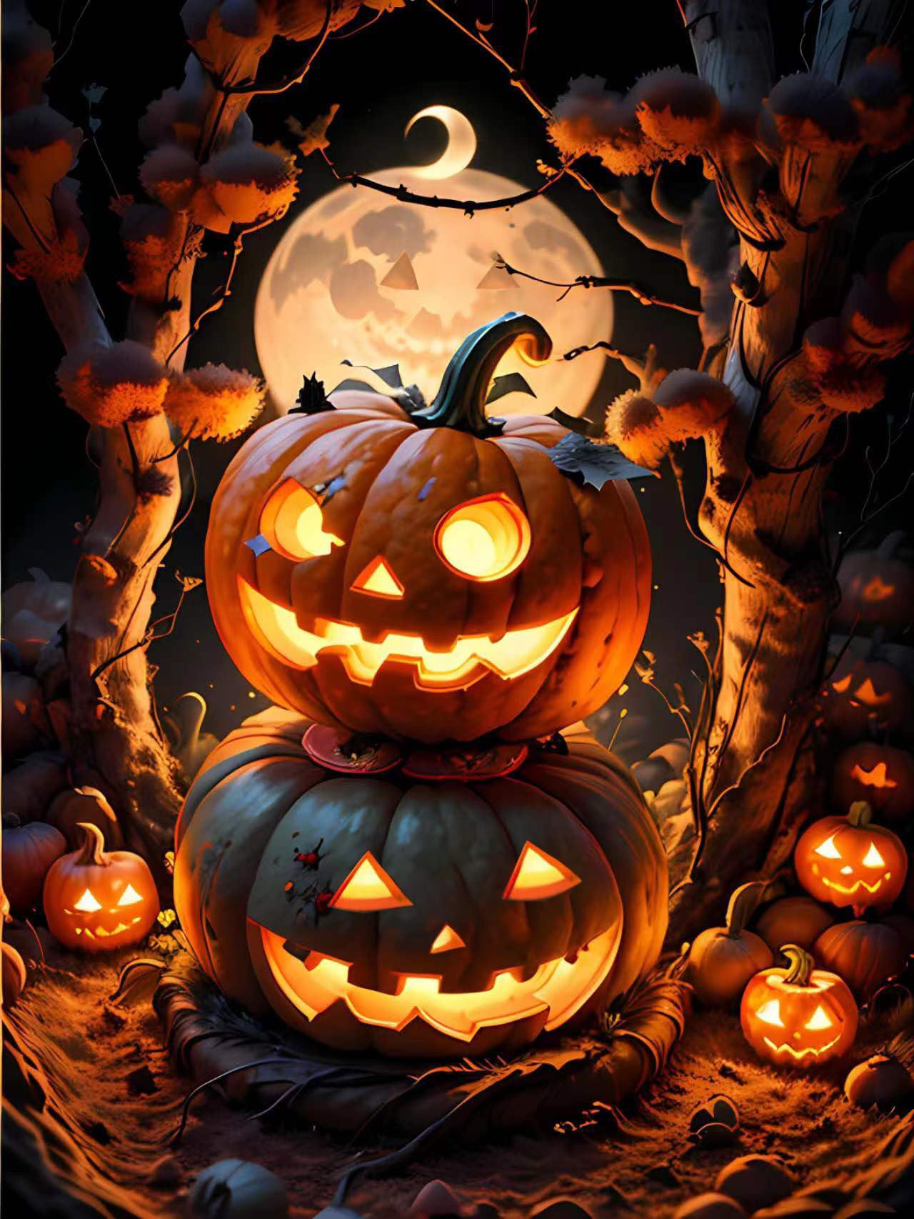 ULLiaN DIY Thanksgiving Diamond Painting Kits for Adults, 5D Art Diamond Painting Pictures Set Autumn Pumpkin Cross Embroidery Painting for Valentine&amp;#39;s Day Home Wall Decor Gifts 12 X 16inch