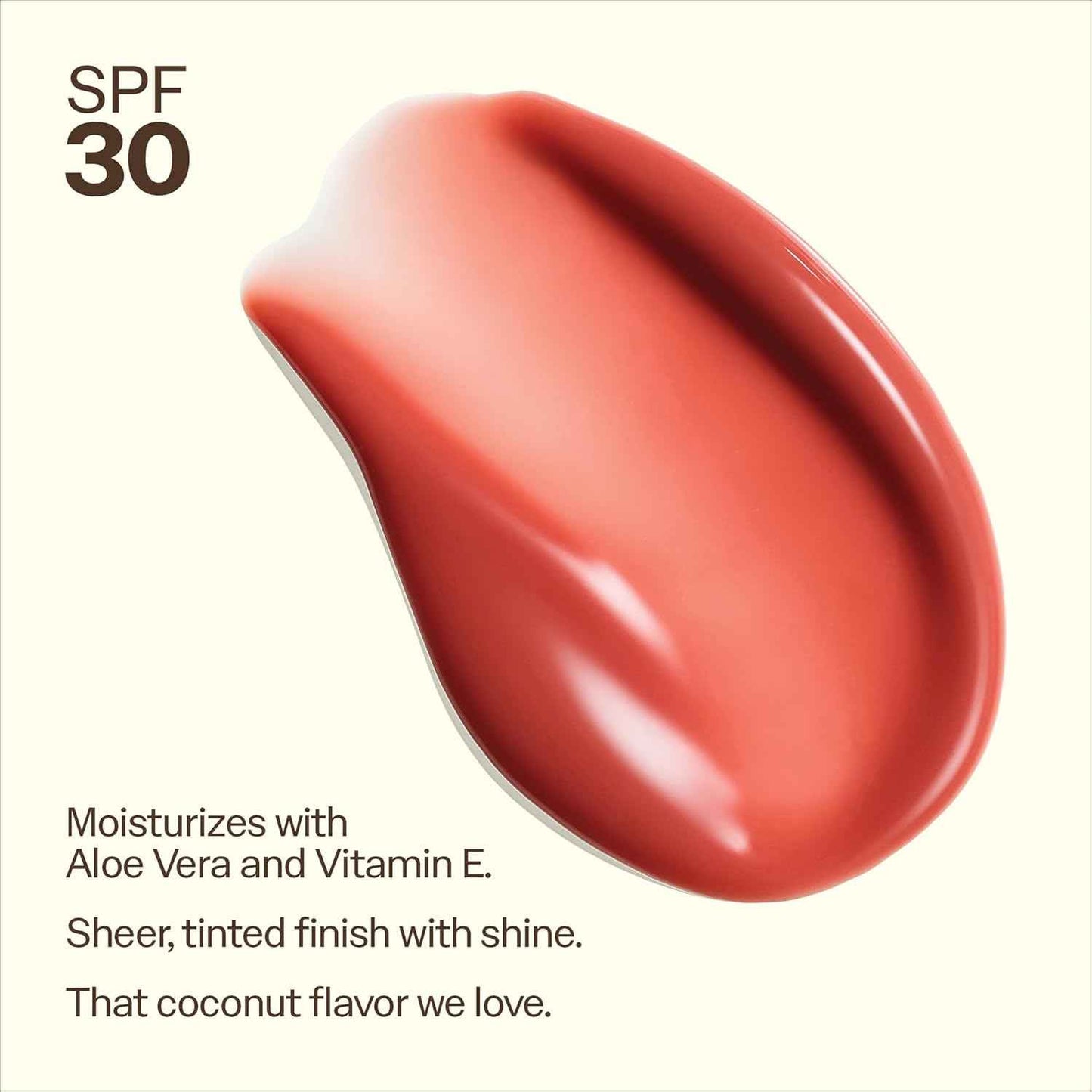 Sun Bum SPF 30 Sunscreen Tinted Lip Balm - Coconut Flavor Broad Spectrum Moisturizing with Aloe & Vitamin E - Hawaii 104 Act Compliant (Made Without Octinoxate & Oxybenzone) - 0.5 oz
