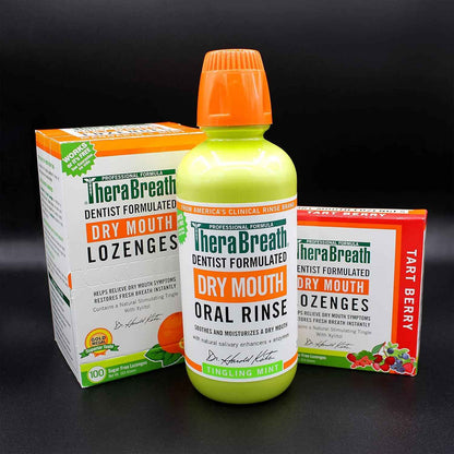 TheraBreath Dry Mouth Lozenges with ZINC, Tart Berry Flavor, 100 Lozenges
