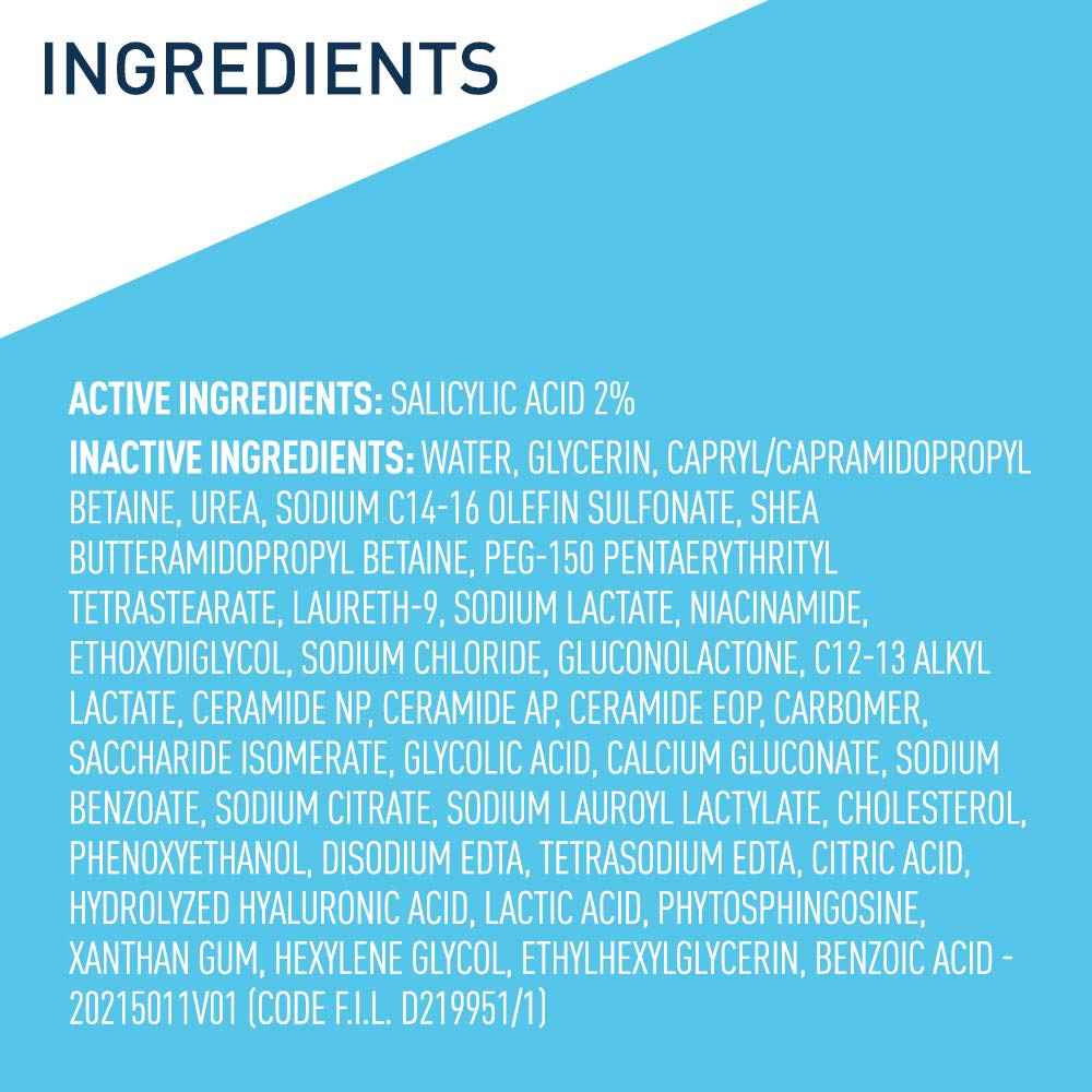 CeraVe Cleanser for Psoriasis Treatment, With Salicylic Acid for Dry Skin Itch Relief & Latic Acid for Exfoliation, Fragrance Free & Allergy Tested, 8 Ounce