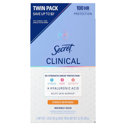 Secret_Clinical_Strength_100HR_Sweat_&_Odor,_Stress_Response_Invisible_Solid_Antiperspirant_Deodorant_for_Women,_3X_Stress_Protection_with_Hyaluronic_Acid,_PH_Balanced,_1.6_oz_(Pack_of_2)