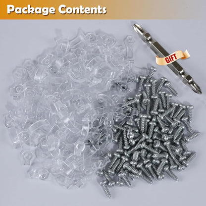 100_Pack_Strip_Light_Mounting_Brackets,Fixing_Clips,One-Side_Fixing,100_Screws_Included_(Ideal_for_10mm_Wide_Waterproof_Strip_Lights)