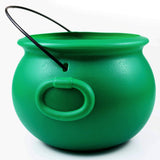 GIFTEXPRESS 8" Green Cauldron Kettle for St Patrick Day, Mardi Gras, Halloween, Pot of Gold Pot, Lucky Leprechaun Kettle, Plastic Cauldron