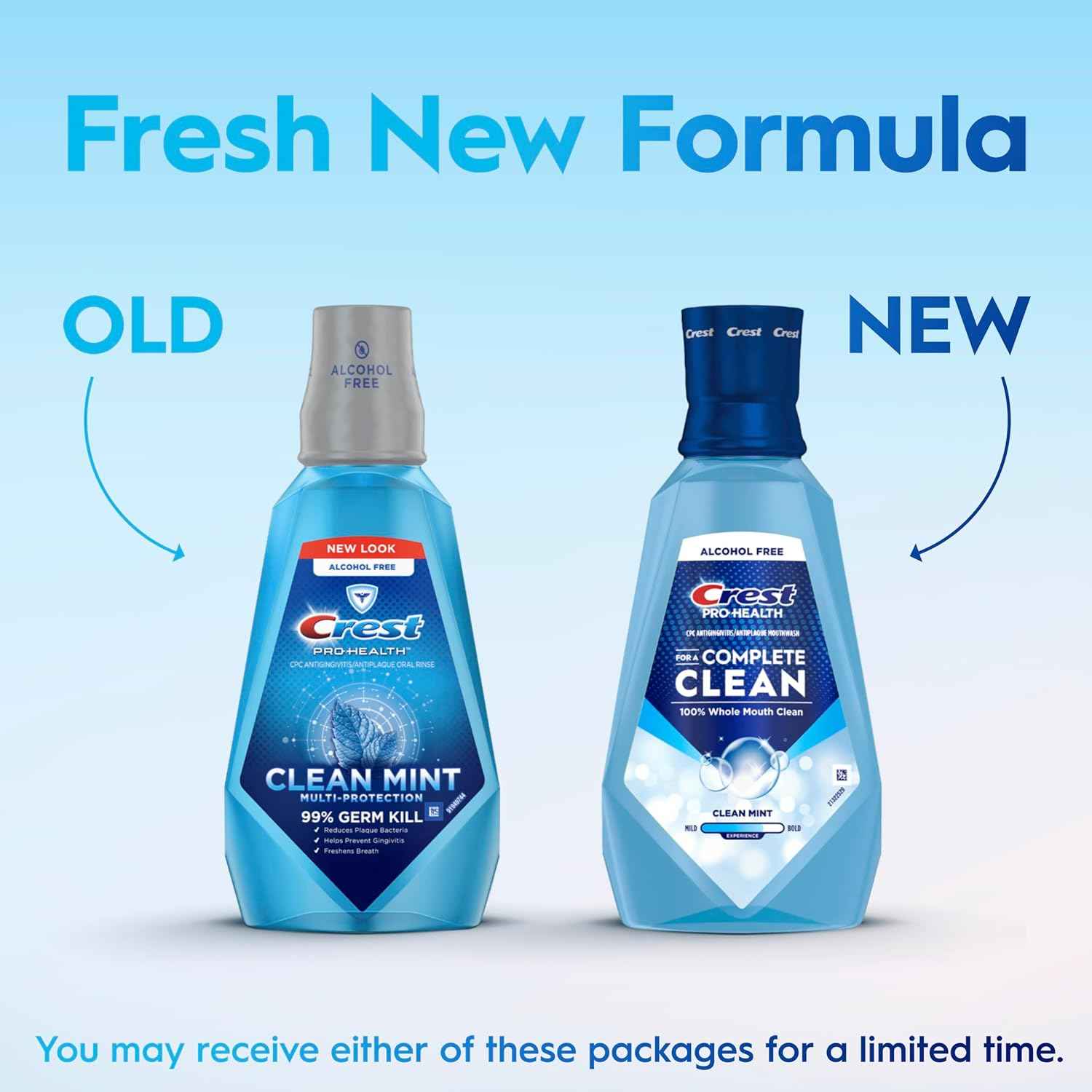 Crest Mouthwash Pro Health Complete Clean, CPC (cetylpyridinium chloride) Antigingivitis/Antiplaque, Alcohol Free, Clean Mint