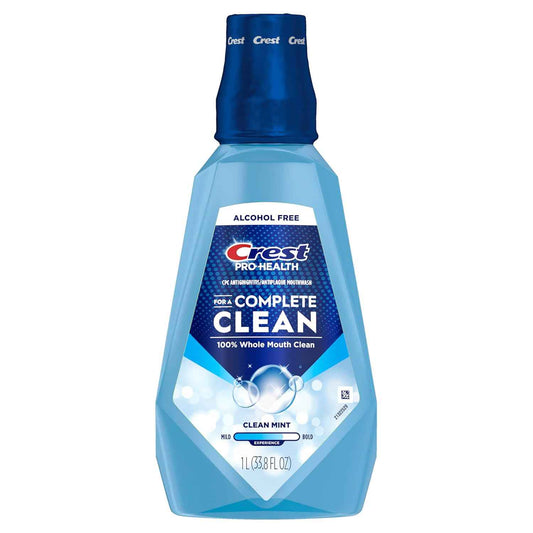 Crest Mouthwash Pro Health Complete Clean, CPC (cetylpyridinium chloride) Antigingivitis/Antiplaque, Alcohol Free, Clean Mint