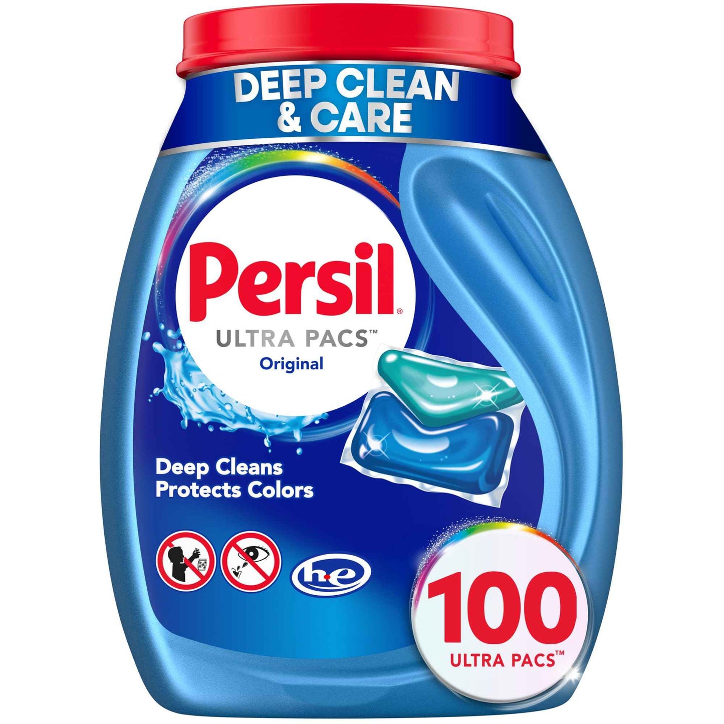 Persil Ultra Pacs Original Everyday Clean Laundry Detergent, No Mess, Single-Dose Laundry Soap, Deep Clean Fabric Care for Colors & Whites, All Water Temperatures, HE Safe