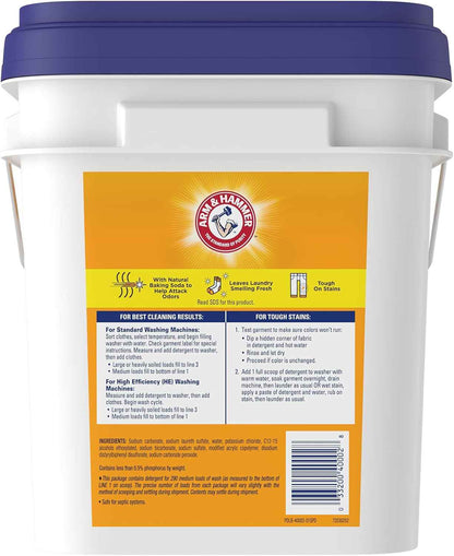 Arm & Hammer Powder Laundry Detergent, Professional Soap for Washing Clothes, 290 Loads Bulk