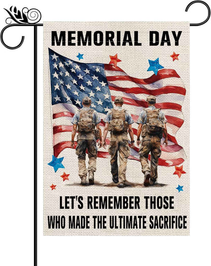 Memorial Day Garden Flag Patriotic 4th of July Stars and Stripes Veterans American Patriotic Vertical Double Sided Yard Outdoor Decor 12.5x18 Inch