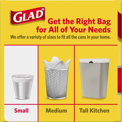 Glad Trash Bags, Small Garbage Bags - 4 Gallon White Trash Bag - 30 Count