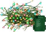 Battery Operated Christmas Lights, 10FT 100 Micro LEDs Fairy Lights with 8 Modes and Timer, Green Copper Wire for Indoor Outdoor Christmas Tree Wreath Garland Garden Party,Warm White